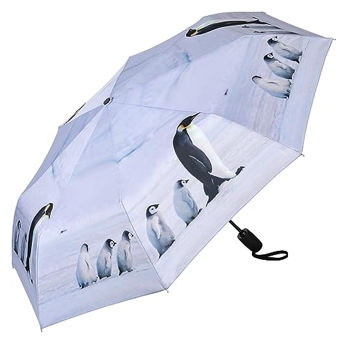 VON LILIENFELD Regenschirm Taschenschirm Pinguin Windfest Auf-Zu-Automatik Stabil Leicht Kompakt von VON LILIENFELD