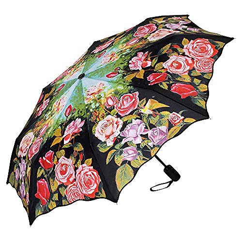 VON LILIENFELD Regenschirm Taschenschirm Rosen Garten Stabil Leicht Auf-Zu Automatik Windfest Damen von VON LILIENFELD