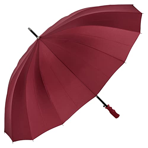 VON LILIENFELD Regenschirm XXL Durchmesser 120 cm Partnerschirm Stockschirm Gross Stabil Cleo Bordeaux Burgunderrot von VON LILIENFELD