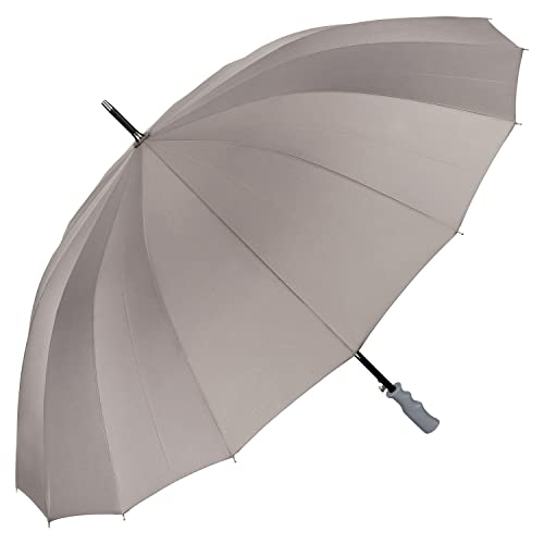 VON LILIENFELD Regenschirm XXL Durchmesser 120 cm Partnerschirm Auf-Automatik Sturmfest Stabil Cleo Grau von VON LILIENFELD
