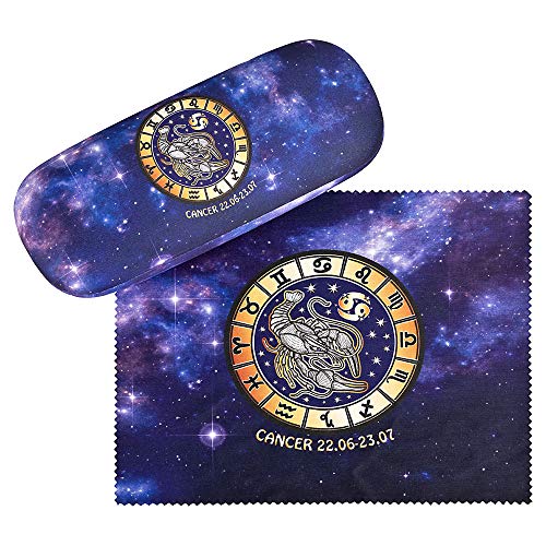 VON LILIENFELD Brillenetui Sternzeichen Krebs Motiv Etui Brille Mikrofaser Brillenputztuch Brillenbox Stabiles Hardcase Set mit Stoff bezogen VON LILIENFELD Brillenetui Sternzeichen Krebs Motiv Etui Brille Mikrofaser Brillenputztuch Brillenbox Stabiles Hardcase Set mit Stoff bezogen von VON LILIENFELD