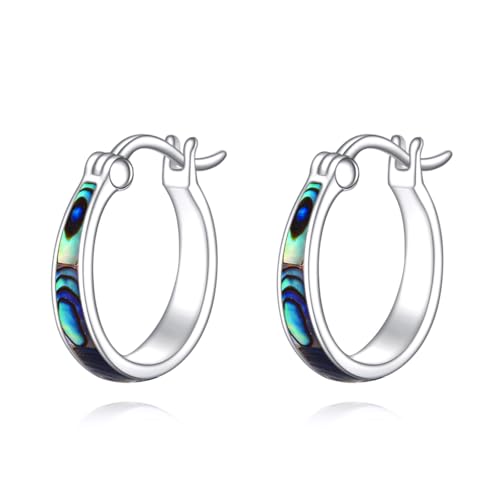 Abalone Muschel Creolen 925 Sterling Sliver Abalone Creolen Tropfen Ohrringe Schmuck Geschenke für Damen von VONALA