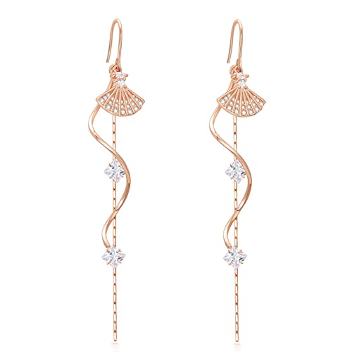 Damen Ohrringe Hängend Sterling Silber Lange Quaste Ohrringe Kurve Ohrringe Welle Ohrhänger Für Frauen von VONALA