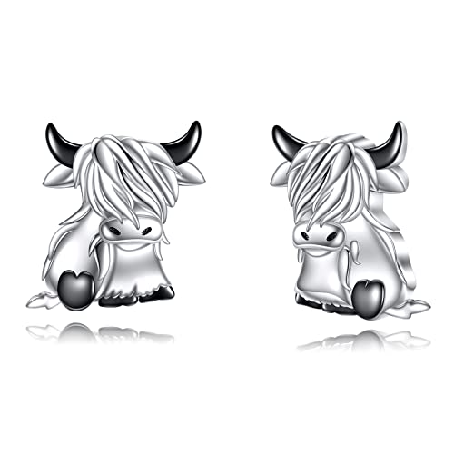 Hochland Kuh Ohrringe Sterling Silber Schottische Hochlandkuh Ohrstecker Ohrringe Highland Bull Tier Schmuck Geschenke für Damen von VONALA