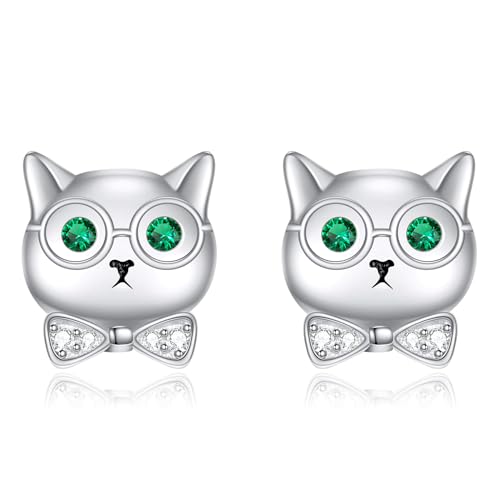 Katze Ohrringe Sterling Silber Katze Ohrstecker Niedliche Tierschmuck Geschenke für Frauen Mädchen von VONALA