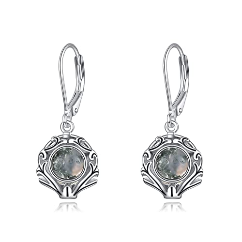Moos Achat Leverback Ohrringe Sterling Silber Filigrane Ohrringe f¨¹r Frauen M?dchen Moos Achat Leverback Ohrringe Sterling Silber Filigrane Ohrringe f¨¹r Frauen M?dchen von VONALA