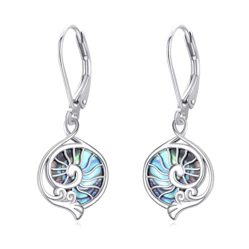 Muschel Ohrringe 925 Sterling Silber Abalone Shell Dangle Drop Ohrringe Meer Strand Schmuck Geschenke für Ladies Damen Freund von VONALA
