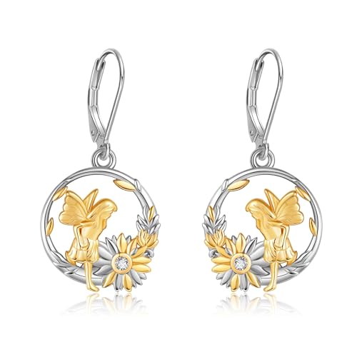 Angel Ohrringe hängen Gold Angel With Wings Ohrringe Damen hängen 925 Sterling Silber Frauen Mädchen Geburtstag Schmuck Geschenk von VONALA