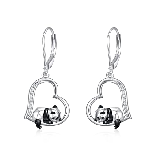 VONALA Panda Ohrringe 925 Sterling Silber Panda Leverback Dangle Drop Ohrringe Cute Tier Geschenke Schmuck für Frauen Mädchen VONALA Panda Ohrringe 925 Sterling Silber Panda Leverback Dangle Drop Ohrringe Cute Tier Geschenke Schmuck für Frauen Mädchen von VONALA