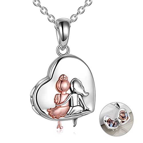 Schwestern Medaillon Kette "Always My Sister Forever My Friend" 925 Sterlingsilber Infinity Love Herz Anhänger Halskette Schmuck von VONALA