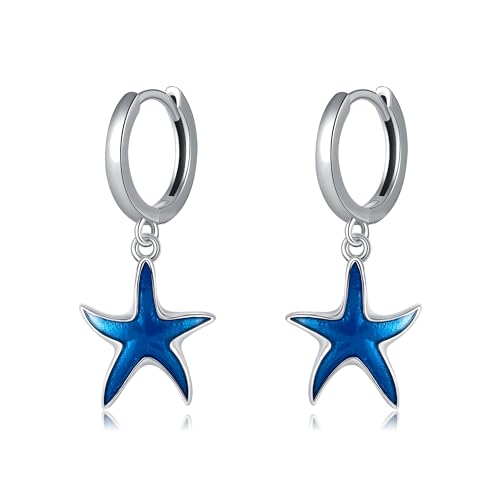 Seestern Ohrringe Silber 925 Blau Hängend Seestern Ohrringe Mädchen Creolen Klein Schmuck Ozean Seestern Ohrringe für Damen Frauen Seestern Ohrringe Silber 925 Blau Hängend Seestern Ohrringe Mädchen Creolen Klein Schmuck Ozean Seestern Ohrringe für Damen Frauen von VONALA