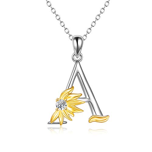 Sonnenblumen Geschenke f¨¹r Frauen Sterling Silber Initial Alphabet Buchstabe A Anh?nger Sonnenblumen Halskette Geschenke f¨¹r Frauen M?dchen von VONALA