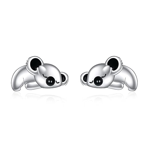 VONALA 925 Sterling Silber Koala Ohrringe Niedliche Tier Ohrstecker Hypoallergene Schmuck Geburtstagsgeschenke für Frauen Teenager Mädchen Tochter von VONALA