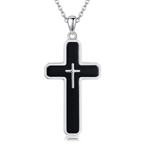 VONALA 925 Sterling Silber Kreuz Halskette Sterling Silber Männer Kreuz Anhänger Männer Geschenke Frauen Geschenke von VONALA