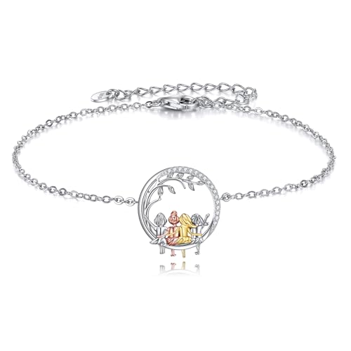 VONALA 925 Sterling Silber Schwester Herz Armband, unendlichkeitszeichen Schmuck Freundschaft Geschenke für Damen Mädchen (4 Schwestern Armband) von VONALA
