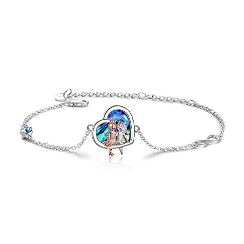 VONALA 925 Sterling Silber Schwester Herz Fußkettchen mit Abalone, unendlichkeitszeichen Schmuck Freundschaft Geschenke für Damen Mädchen von VONALA