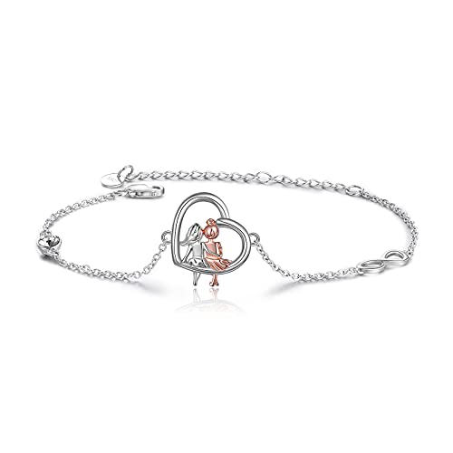 VONALA 925 Sterling Silber Herz Fußkettchen Unendlichkeitszeichen Schwester Schmuck mit Kristall Freundschaft Geschenke für Damen Mädchen von VONALA