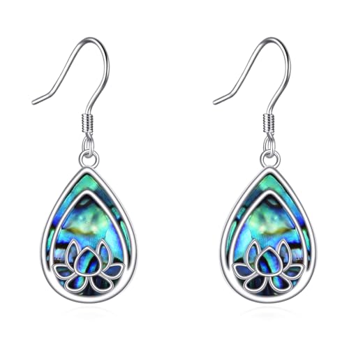 VONALA Abalone Shell Lotus Ohrring 925 Sterling Silber Dangle Ohrringe Leichte Filigrane Dangle Drop Ohrringe Silber Ohrringe für Frauen VONALA Abalone Shell Lotus Ohrring 925 Sterling Silber Dangle Ohrringe Leichte Filigrane Dangle Drop Ohrringe Silber Ohrringe für Frauen von VONALA