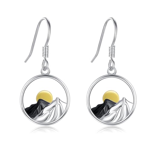 VONALA Berg-Ohrringe für Damen, Sterlingsilber, baumelnde Berg-Ohrringe, Geschenk für Frauen, Kletterer und Naturliebhaber von VONALA