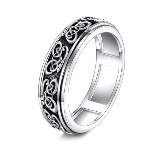 VONALA Butterfly Celtic Knot Ring Sterling Silber Fidget Spinner Ring Angst-Ring für Frauen Geburtstagsgeschenke US7 von VONALA