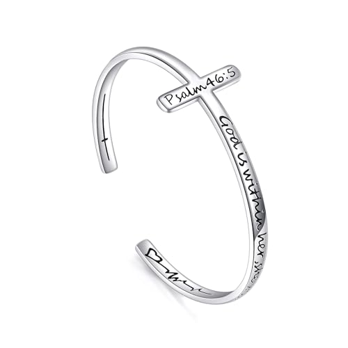 VONALA Christian Gifts Religious 925 Sterling Silver Bracelets Cross Cuff Baptism Faith Bible Verse Jewelry Gifts Birthday Christmas Gifts for Women VONALA Christian Gifts Religious 925 Sterling Silver Bracelets Cross Cuff Baptism Faith Bible Verse Jewelry Gifts Birthday Christmas Gifts for Women von VONALA
