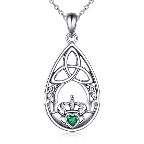 VONALA Damenhalskette aus 925er Sterlingsilber mit sieben farbigen Zirkoniasteinen, Bunte Schmuckanhänger Halsketten, Feine und stilvolle bunte Halskette für Frauen, Geschenk zum Muttertag von VONALA