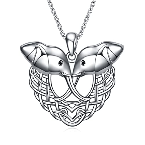 VONALA Elefanten Halskette für Frauen - 925 Sterling Silber - Keltischer Knoten - Herzform Elefant Anhänger - Schmuck Geschenke für Teenager, Mädchen, Frauen von VONALA