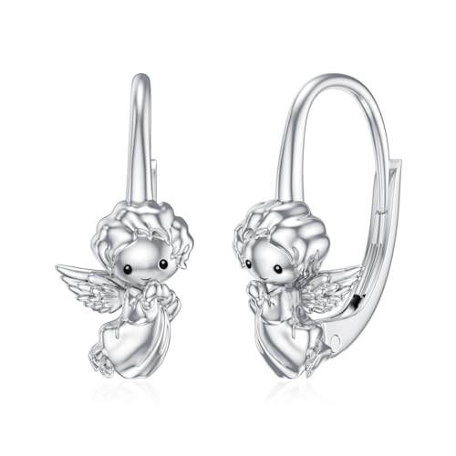 VONALA Engel Mädchen Ohrringe für Frauen - 925 Sterling Silber Flügel Cherub Leverback Schmuck - Geschenke für Mädchen Tochter von VONALA