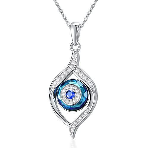 VONALA Evil Eye Halskette Sterling Silber Evil Eye Anhänger Halskette für Frauen Blaue Augen Halskette Glücksamulett Ojo Turco Schmuck Geschenk für Frauen Mädchen Tochter Mutter von VONALA