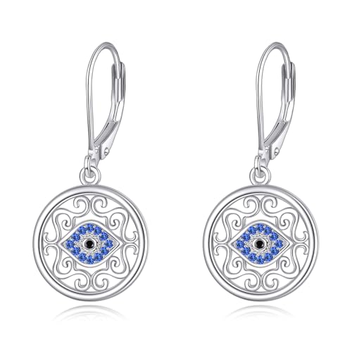 VONALA Evil Eye Ohrringe Silber 925 Hängend, Evil Eye Hängeohrringe Böses Auge Schmuck für Frauen Mädchen von VONALA