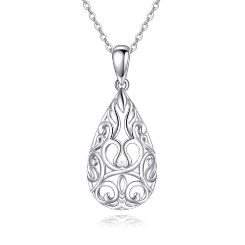 VONALA Filigrane Halskette für Damen Sterlingsilber filigrane Tropfen-Halskette filigraner Schmuck Geschenke für Frauen Teenager Mädchen Geburtstagsgeschenk von VONALA