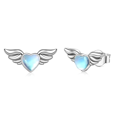 VONALA Guardian Angel Wings Ohrringe Sterling Silber Kommunion Taufe Schmuck Geburtstag Geschenk für Damen Mädchen Kinder von VONALA