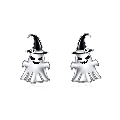 VONALA Halloween Ohrringe 925 Sterling Silber Geister Ohrstecker Gruseliger Hypoallergener Schmuck Halloween Geschenke für Frauen Mädchen Kinder von VONALA