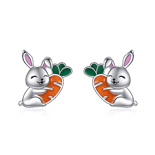 VONALA Hase Ohrstecker 925 Sterling Silber Kaninchen Ohrringe Süße Tier Hypoallergen Schmuck Geburtstag Geschenke für Frauen Tochter Teens Mädchen Kinder von VONALA