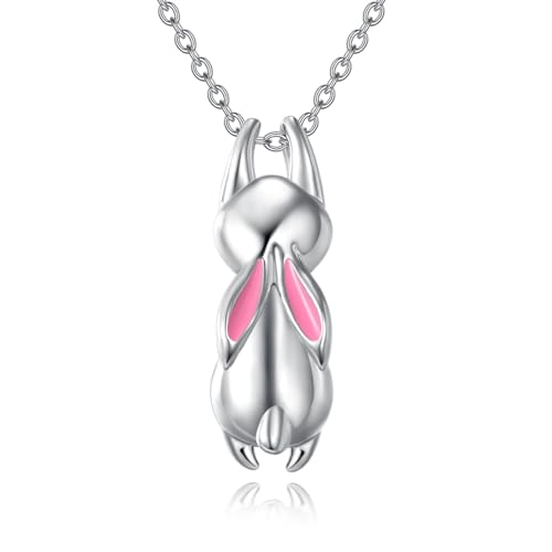 VONALA Hasen-Halskette 925 Sterlingsilber süßer Hasenanhänger Hasen-Halskette Osterschmuck Geschenke für Frauen von VONALA