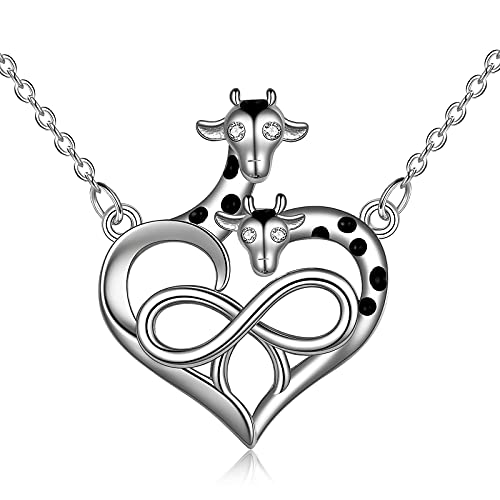 VONALA Herz Giraffe Halskette Infinity Anhänger Infinity Sterling Silber Tier Schmuck Geschenke Frauen Schwestern Freunde Paar Geschenke von VONALA