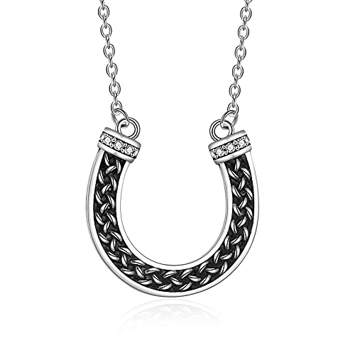 VONALA Sterling Silber Hufeisen Halskette Damen Irisch Keltisch Anhänger Pferd Schmuck Geschenke für Mädchen von VONALA