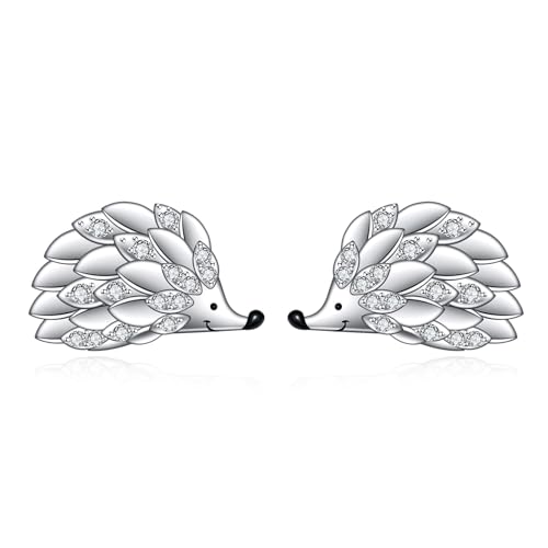 Igel Ohrringe Sterling Silber Cubic Zirkonia Cut Tier Stud Ohrringe Igel Schmuck Geschenke Geburtstag Geschenke für Damen Mädchen Freunde von VONALA