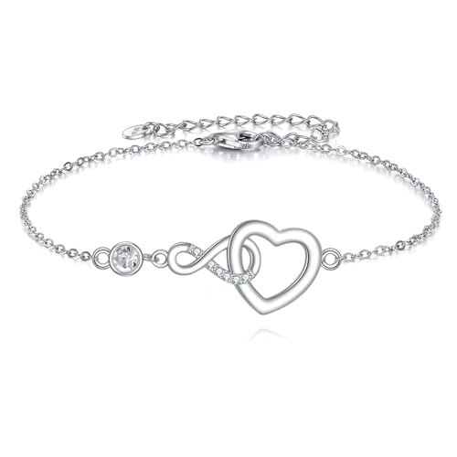VONALA Herz Armbänder für Frauen 925 Sterling Silber Geburtstagsschmuck für Frau Mutter von VONALA