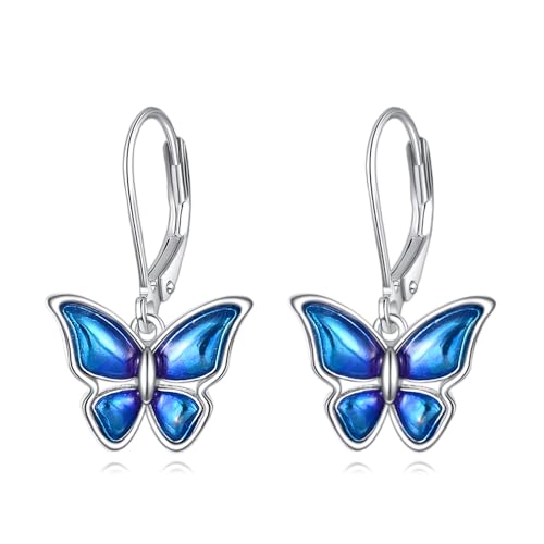 VONALA Schmetterling Hängend Ohrringe Sterling Silber Schmetterling Ohrringe Schmuck Geschenke für Damen und Mädchen von VONALA