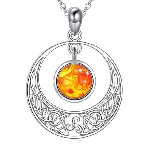 VONALA Keltischer Knoten Bernsteinkette für Damen – 925er Sterling Silber Baum des Lebens Anhänger, Natürlicher Edelstein Vintage Geschenk VONALA Keltischer Knoten Bernsteinkette für Damen – 925er Sterling Silber Baum des Lebens Anhänger, Natürlicher Edelstein Vintage Geschenk von VONALA
