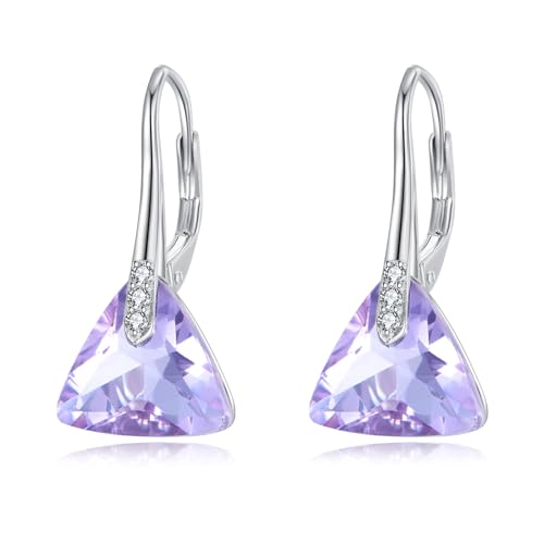 VONALA Amethyst Ohrringe 925 Sterling Silber Trinity Knot Lever Back Edelstein Ohrringe Schmuck Damen Schmuck von VONALA