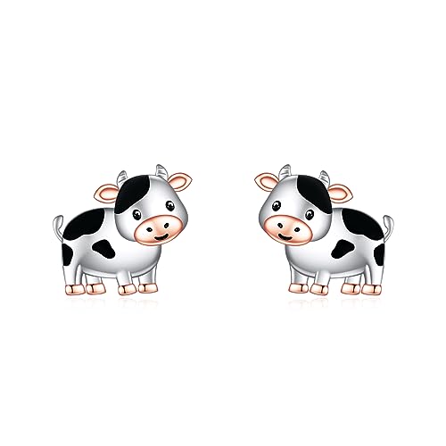 VONALA Kuh Ohrstecker 925 Sterling Silber Kuh Ohrringe für Frauen Kuh Geschenke für Mädchen Tier Ohrringe Westernschmuck von VONALA