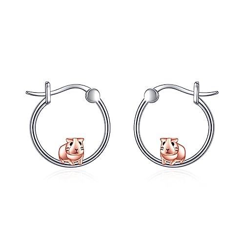 VONALA Meerschweinchen Creolen Ohrringe 925 Sterling Silber Tier Schmuck für Damen Mädchen von VONALA