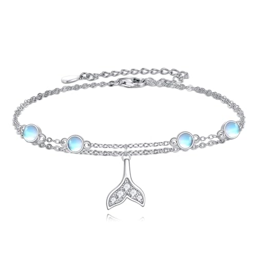 VONALA Mermaid Tail moonstone Anklet Bracelets ocean jewelry summer beach von VONALA