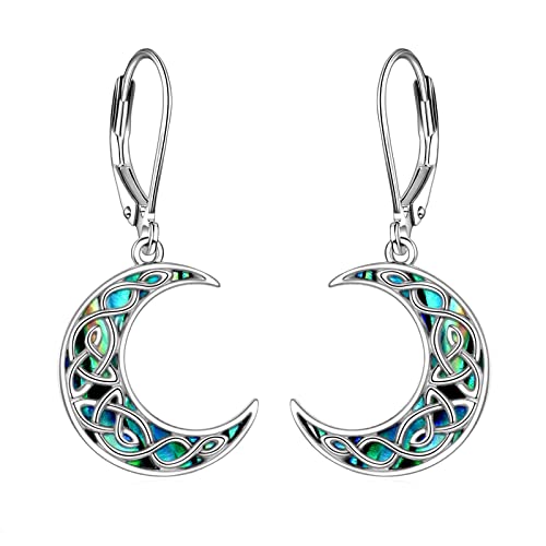 VONALA Mond Hängend Ohrringe Sterling Silber, Keltisch Ohrringe Abalone Schmuck Geschenke für Damen und Mädchen VONALA Mond Hängend Ohrringe Sterling Silber, Keltisch Ohrringe Abalone Schmuck Geschenke für Damen und Mädchen von VONALA