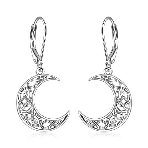 VONALA Mond Hängend Ohrringe Sterling Silber, Keltisch Ohrringe Schmuck Geschenke für Damen und Mädchen von VONALA
