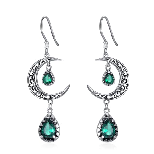 VONALA Mondohrringe für Damen Sterlingsilber Halbmond baumelnde Ohrringe Smaragd keltischer Mond baumelnde Ohrringe Mondschmuck Geschenke für Frauen Teenager Mädchen VONALA Mondohrringe für Damen Sterlingsilber Halbmond baumelnde Ohrringe Smaragd keltischer Mond baumelnde Ohrringe Mondschmuck Geschenke für Frauen Teenager Mädchen von VONALA