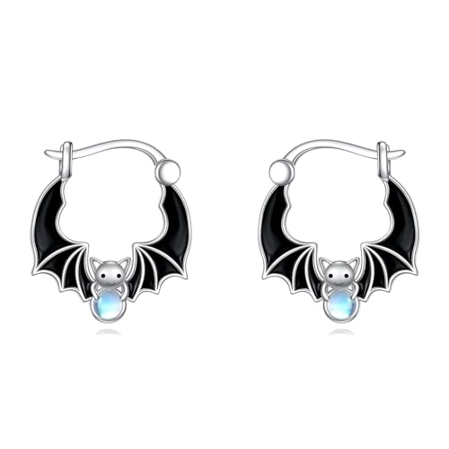 VONALA Mondstein Fledermaus Creolen Ohrringe Damen Silber 925 Vampir Fledermaus Hoop Ohrringe Halloween Schmuck Geschenk für Frauen Mädchen VONALA Mondstein Fledermaus Creolen Ohrringe Damen Silber 925 Vampir Fledermaus Hoop Ohrringe Halloween Schmuck Geschenk für Frauen Mädchen von VONALA