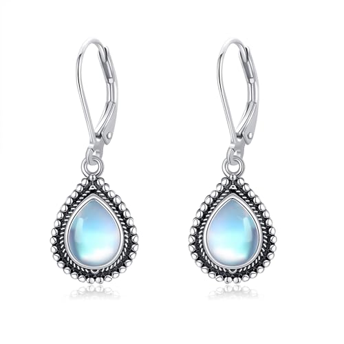 VONALA Mondstein Ohrringe 925 Sterling Silber Teardrop Tropfen Ohrringe Mondstein Schmuck für Frauen Mädchen von VONALA